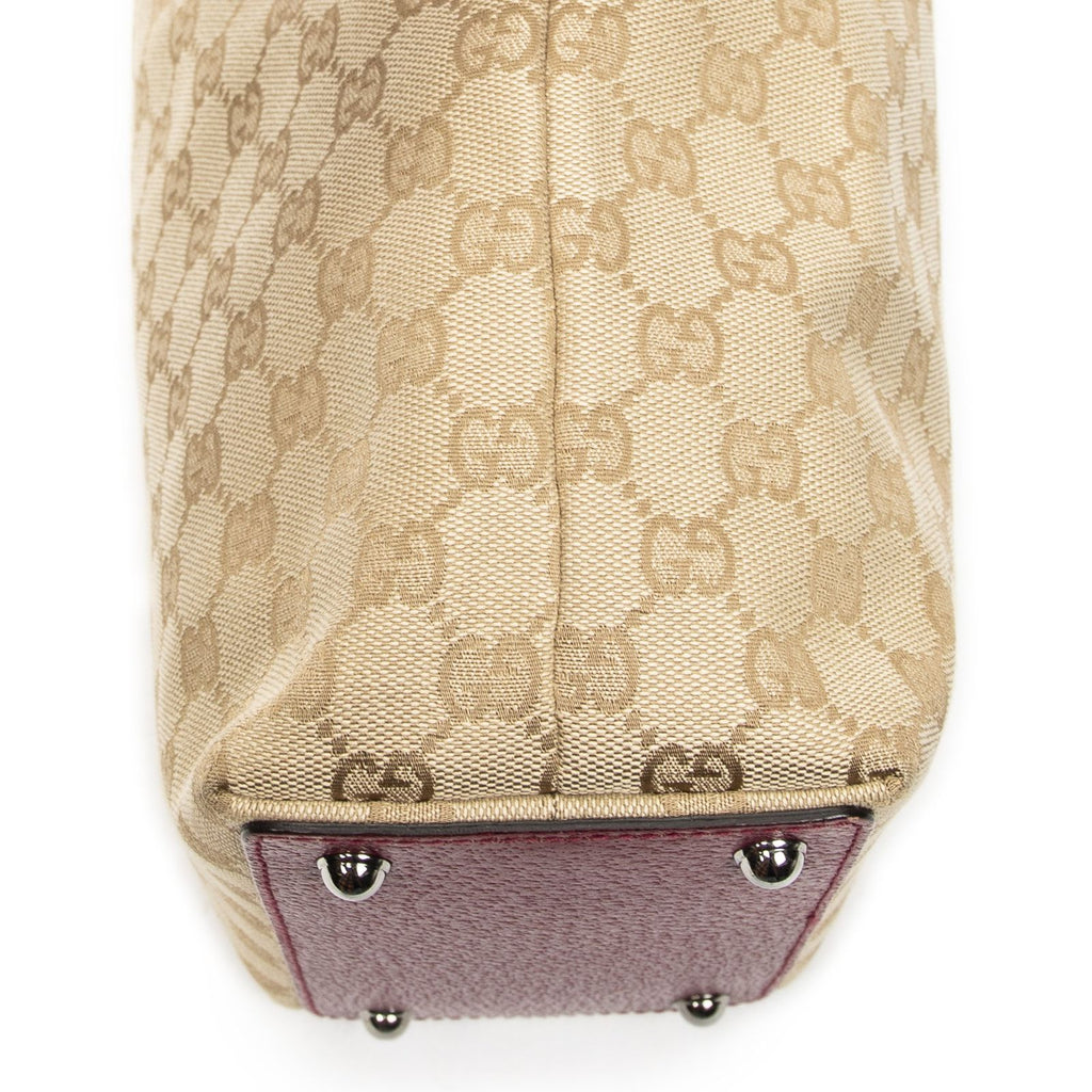 Gucci Small Eclipse Shopping Beige Red GG Canvas Messenger Bag — view 7