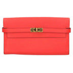 Hermes Kelly Wallet Long Veau Epsom Rouge Tomato