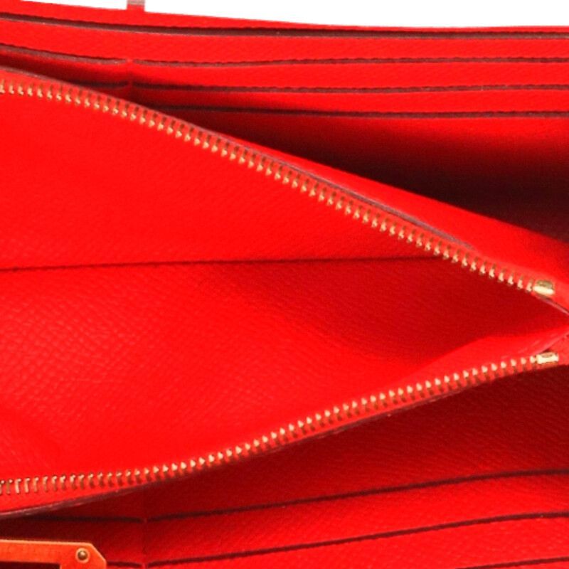 Hermes Kelly Wallet Long Veau Epsom Rouge Tomato — view 3