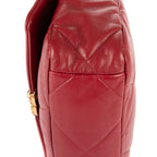 Chanel Classic 19 Flap Bar Burgundy Calfskin Leather — view 8