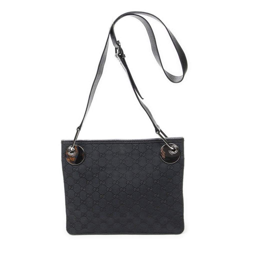 Gucci Eclipse Crossbody Shoulder Bag Black GG Canvas — view 5
