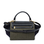 Celine Small Tricolor Trapeze Green Black Navy Felt Canvas Messenger Bag — view 5