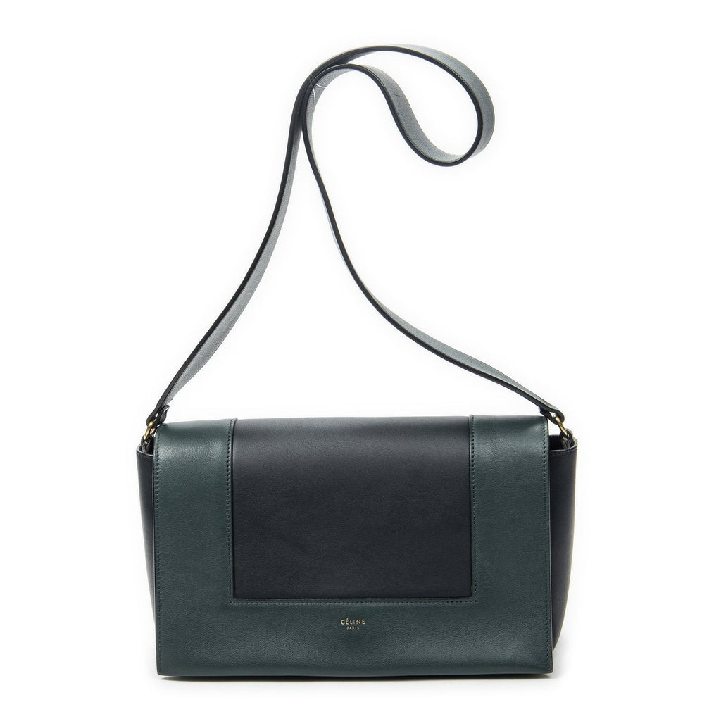 Celine Frame Cross Belt Bag Navy Dark Green Calfskin Leather