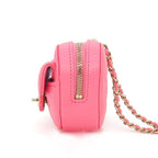 Chanel Shoulder Bag Quilted Heart Chain Mini Pouch Onwards Pink Lambskin Gold — view 3