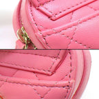Chanel Shoulder Bag Quilted Heart Chain Mini Pouch Onwards Pink Lambskin Gold — view 9