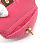 Chanel Shoulder Bag Quilted Heart Chain Mini Pouch Onwards Pink Lambskin Gold — view 6