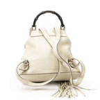 Gucci Bamboo Backpack Tassel Ivory Gray Calfskin Leather — view 5