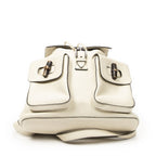 Gucci Bamboo Backpack Tassel Ivory Gray Calfskin Leather — view 6