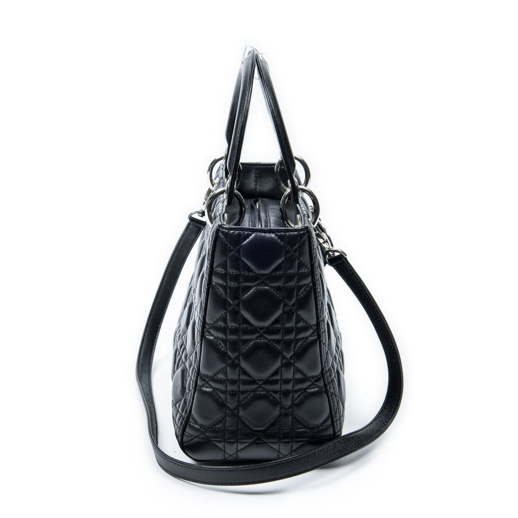 Dior Lady Dior Zip Black Canada Lambskin Leather Handbag — view 4