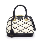 Louis Vuitton Handbag Alma BB Maltage White Black Lambskin Gold