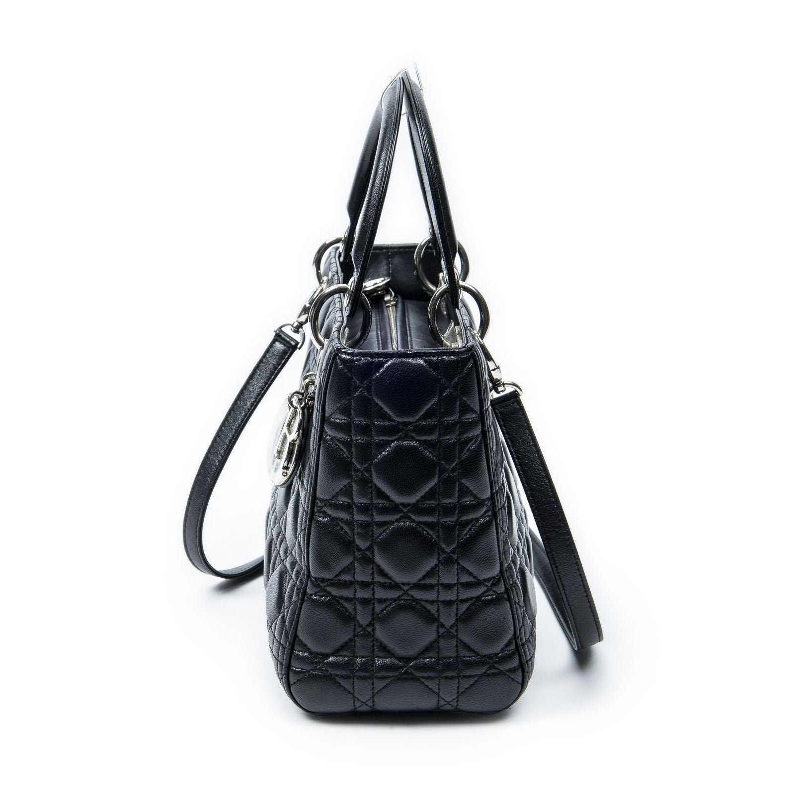 Dior Lady Dior Zip Black Canada Lambskin Leather Handbag — view 3