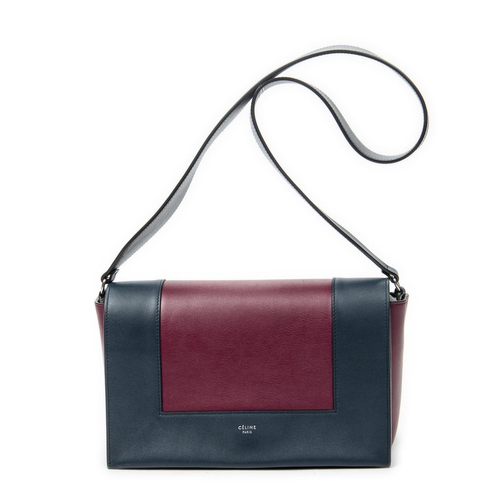 Celine Frame Cross Belt Bag Plum Dark Blue Calfskin Leather