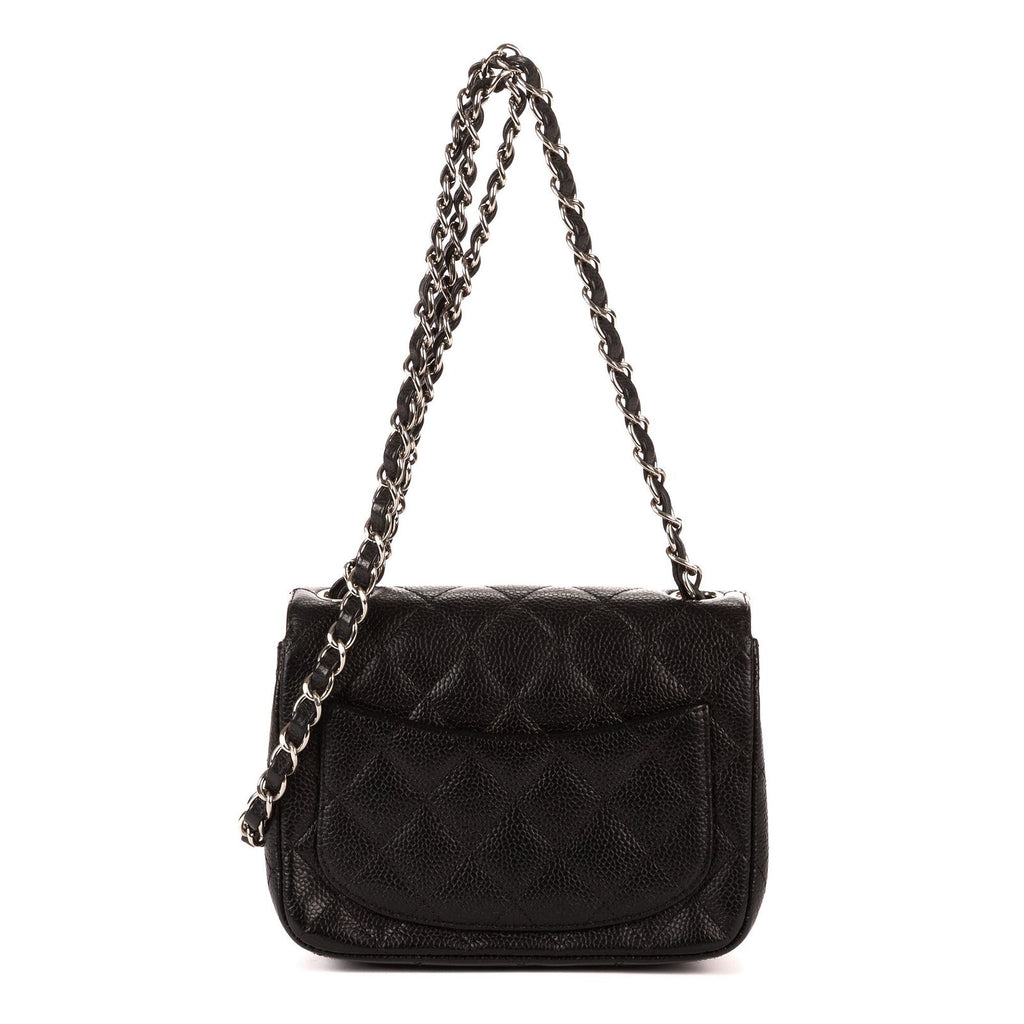 Chanel Mini Classic Single Flap Black Gray Calfskin Leather — view 5