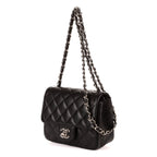 Chanel Mini Classic Single Flap Black Gray Calfskin Leather — view 2