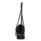 Chanel Mini Classic Single Flap Black Gray Calfskin Leather — view 3