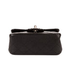 Chanel Mini Classic Single Flap Black Gray Calfskin Leather — view 6