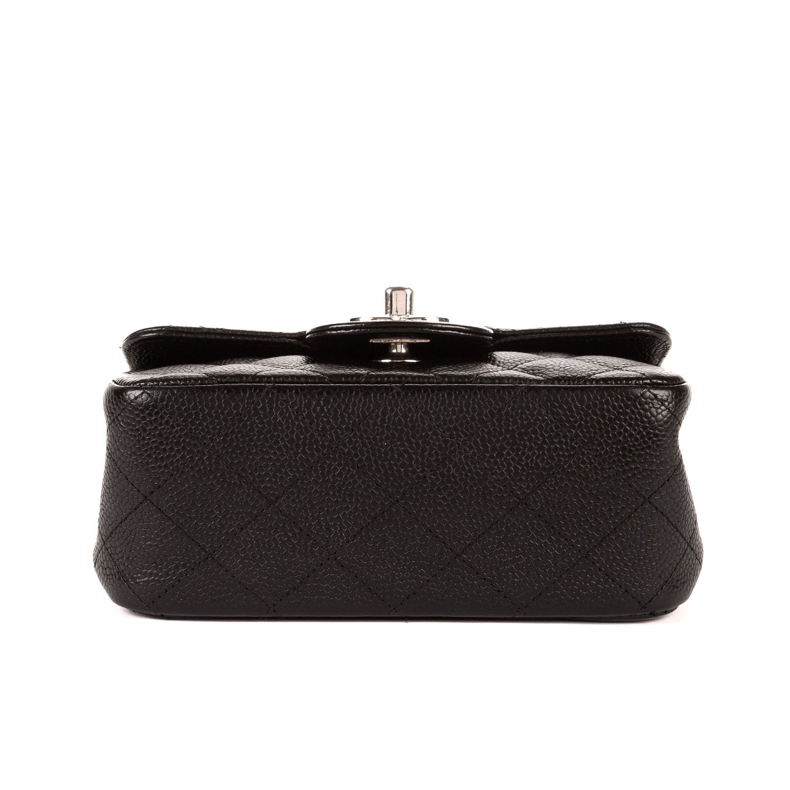 Chanel Mini Classic Single Flap Black Gray Calfskin Leather — view 6