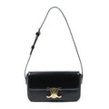 Celine Claude Black Smooth Scarf Skin Leather