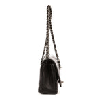 Chanel Mini Classic Single Flap Black Gray Calfskin Leather — view 4