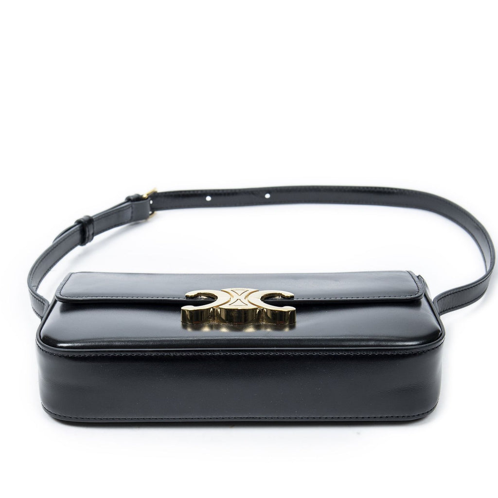 Celine Claude Black Smooth Scarf Skin Leather — view 6