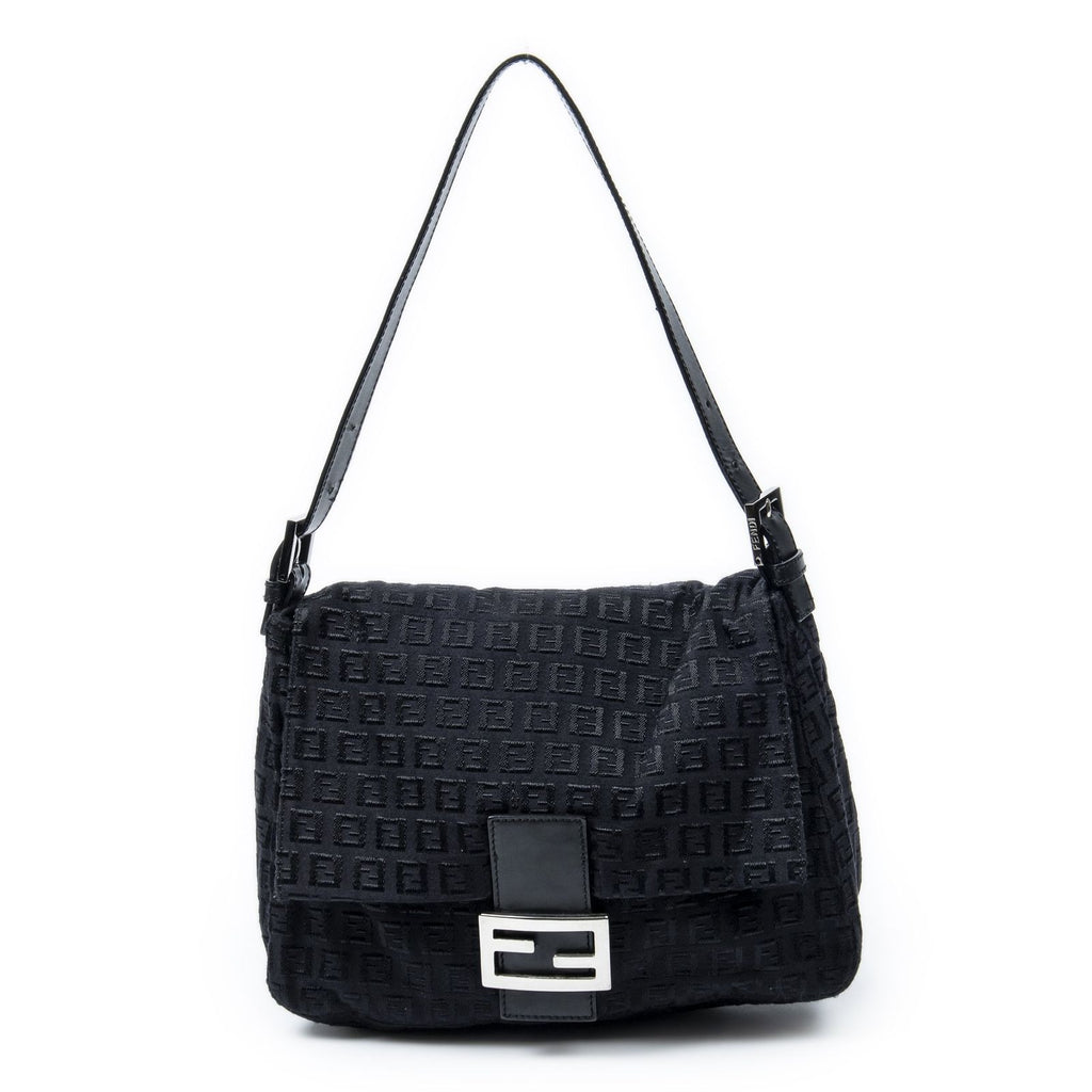 Fendi Mama Forever Black Zucchino Embossed Canvas