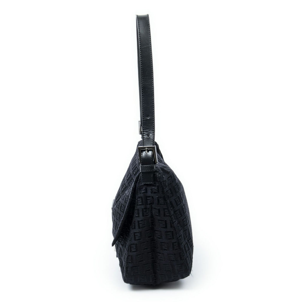 Fendi Mama Forever Black Zucchino Embossed Canvas — view 3