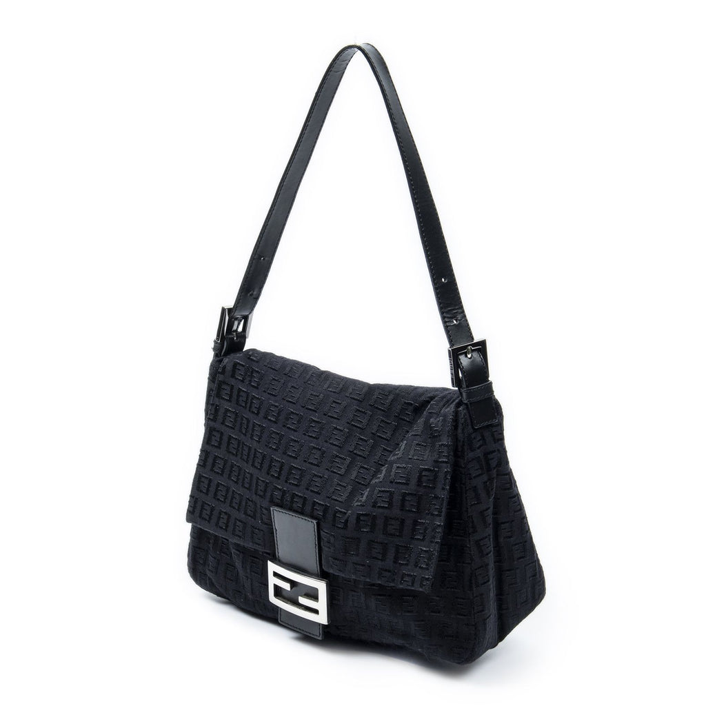 Fendi Mama Forever Black Zucchino Embossed Canvas — view 2