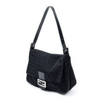 Fendi Mama Forever Black Zucchino Embossed Canvas — view 2