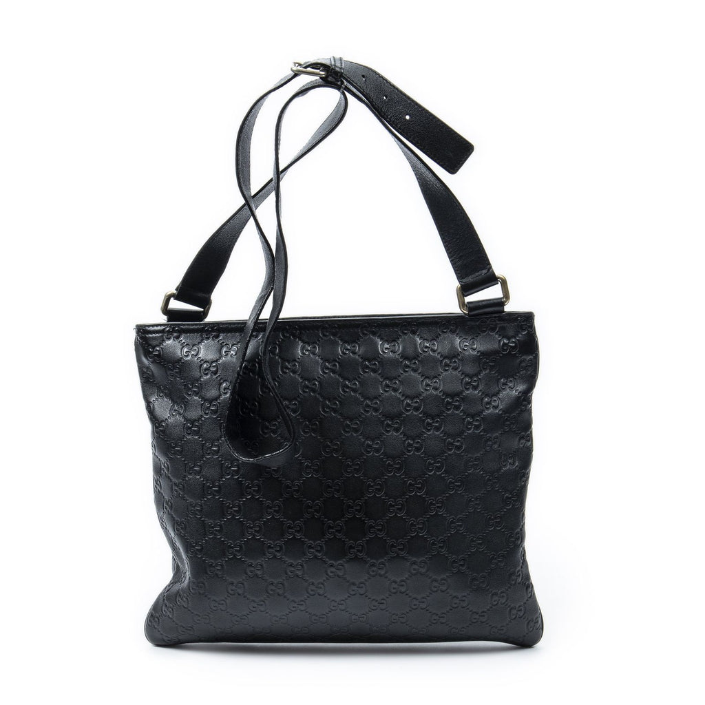 Gucci Large Square Zip Messenger Black Guccissima — view 5