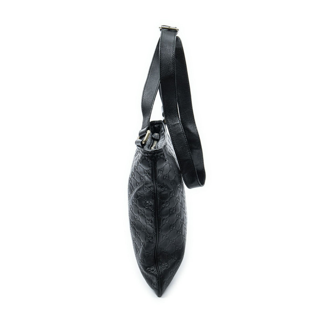 Gucci Large Square Zip Messenger Black Guccissima — view 3