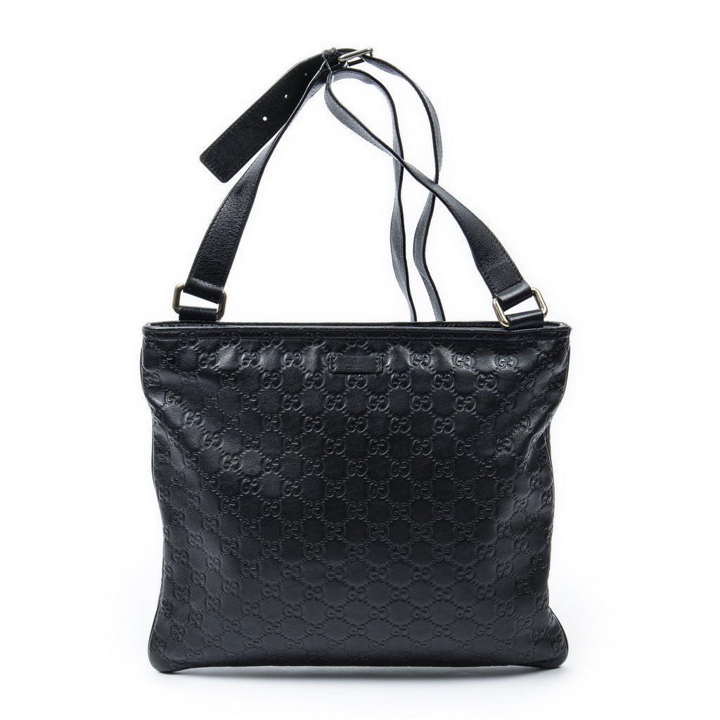Gucci Large Square Zip Messenger Black Guccissima