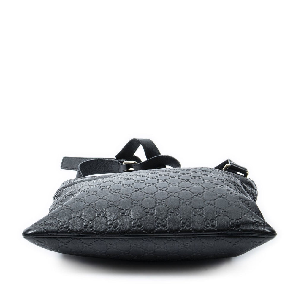Gucci Large Square Zip Messenger Black Guccissima — view 6