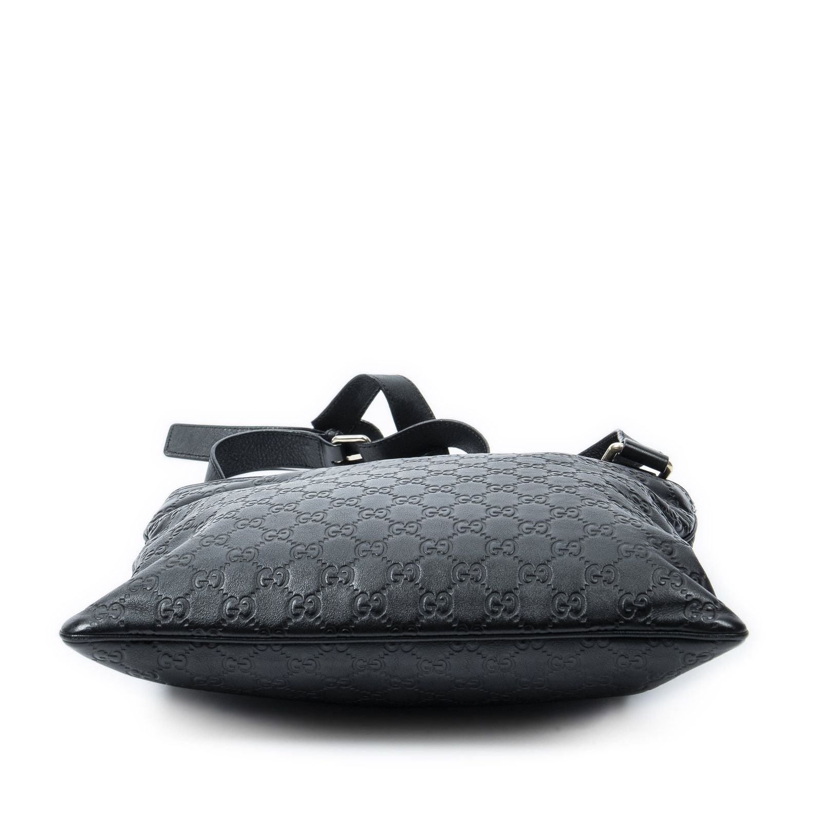 Gucci Large Square Zip Messenger Black Guccissima — view 6