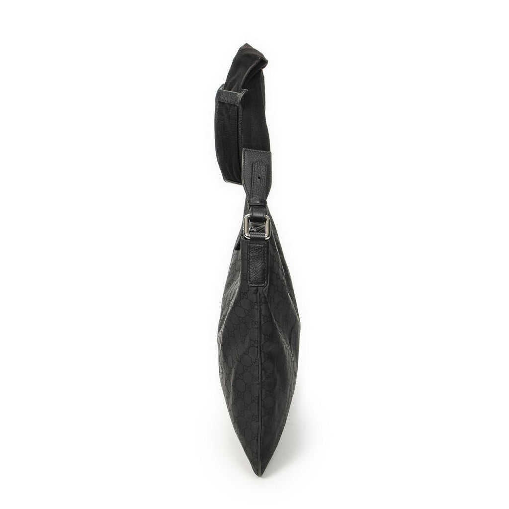 Gucci Large Flat Messenger Bag Black GG Nylon Canvas — view 4