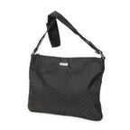 Gucci Large Flat Messenger Bag Black GG Nylon Canvas — view 2