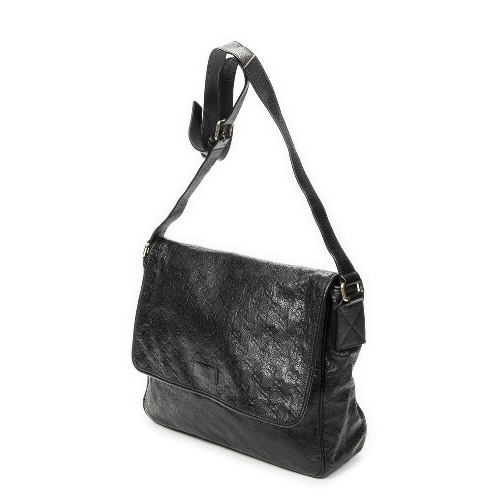 Gucci Large Flap Messenger Black Guccissima — view 2
