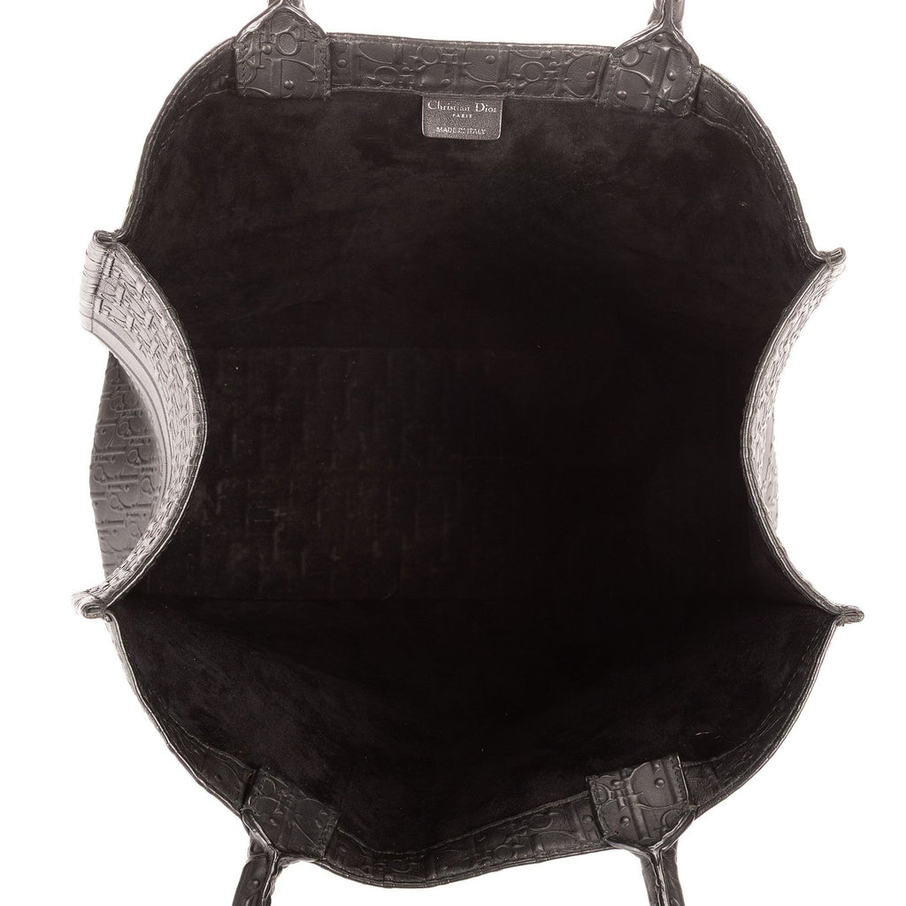 Dior Book Tote Black Embossed Calfskin — view 9