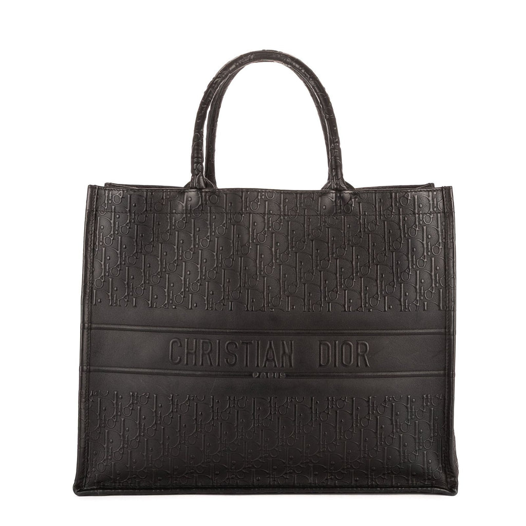 Dior Book Tote Black Embossed Calfskin