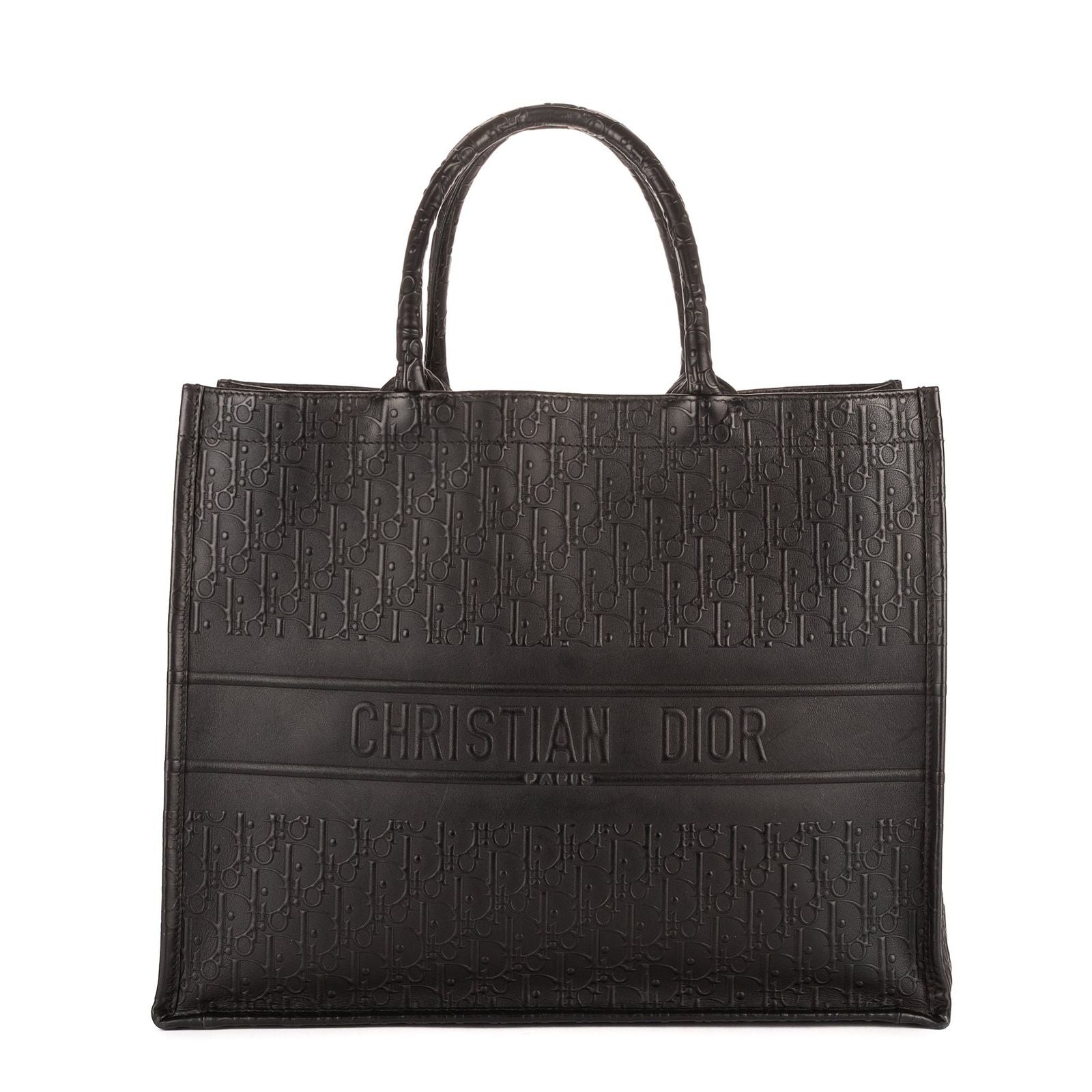 Dior Book Tote Black Embossed Calfskin