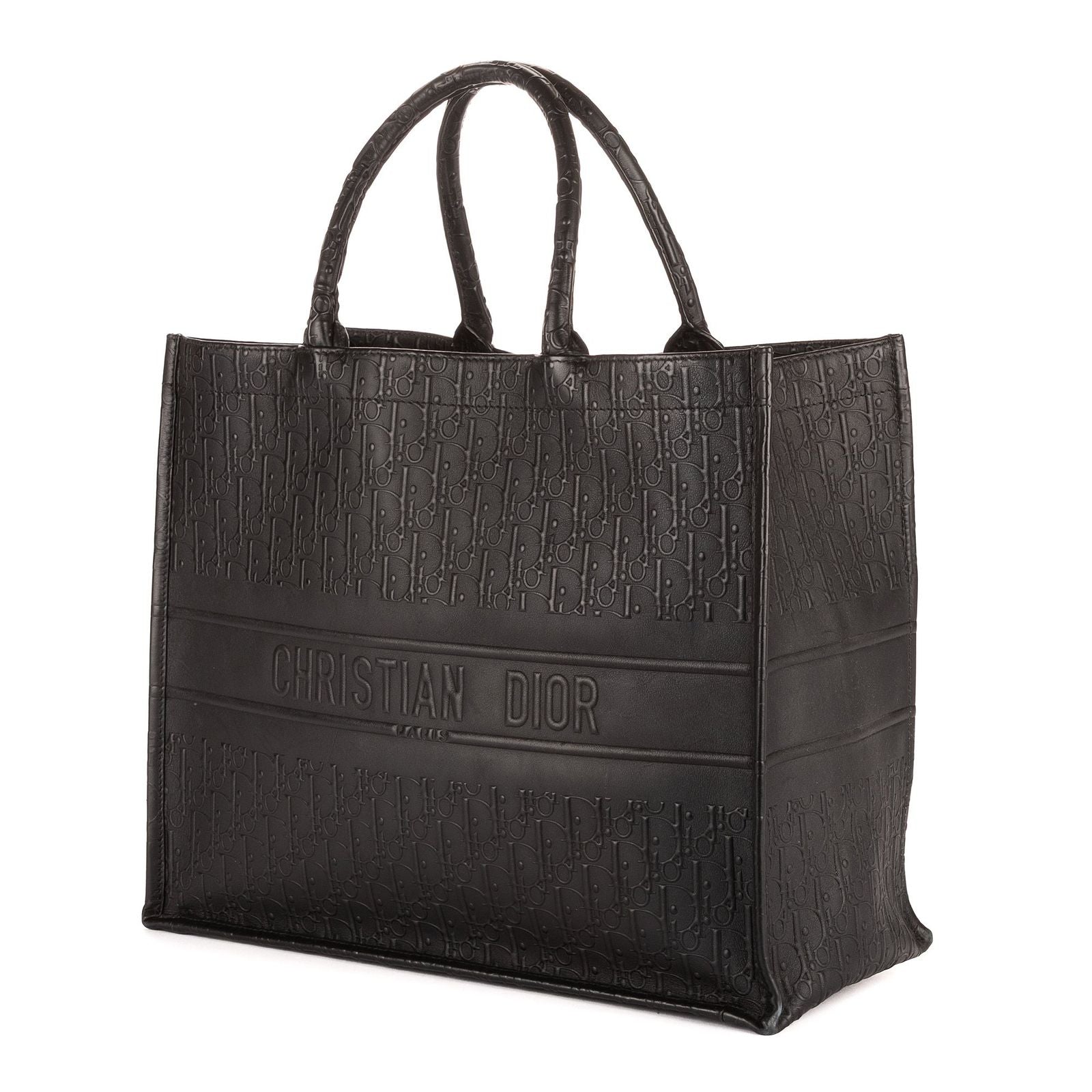 Dior Book Tote Black Embossed Calfskin — view 2