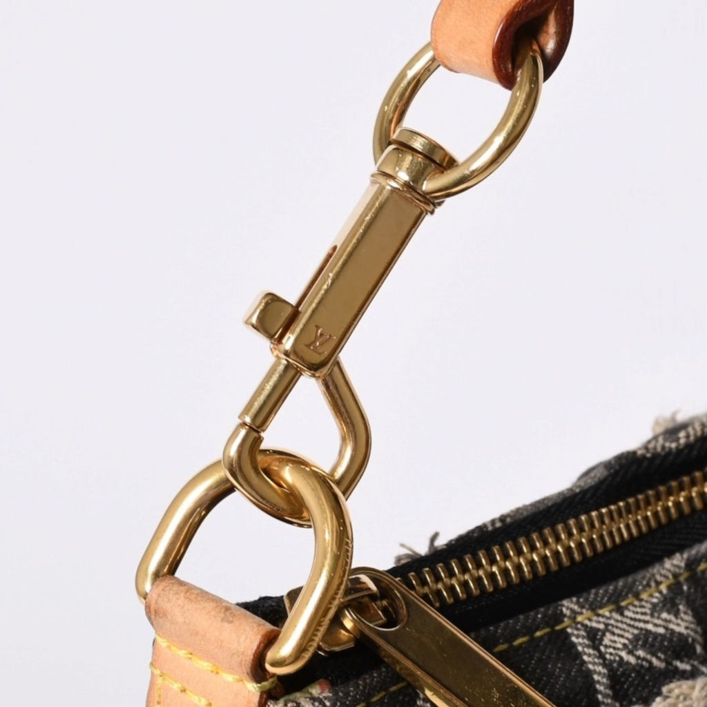 Louis Vuitton Monogram Denim Pouch Black — view 5