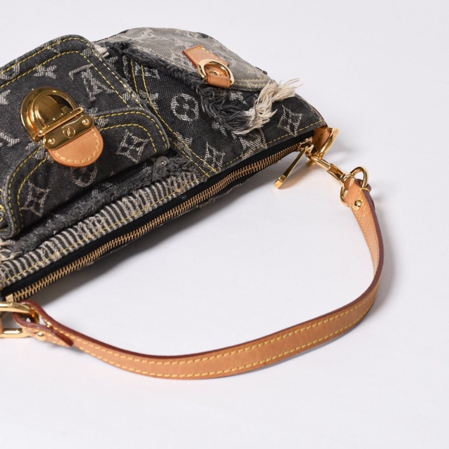 Louis Vuitton Monogram Denim Pouch Black — view 7