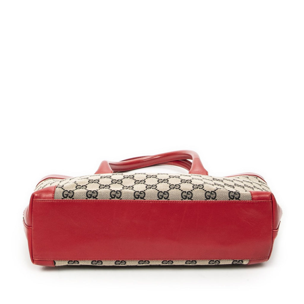 Gucci Zip Shopping Tote Beige Red GG Canvas — view 6