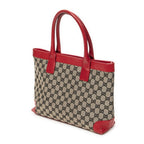 Gucci Zip Shopping Tote Beige Red GG Canvas — view 2