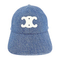 Celine Triomphe Baseball Union Wash Denim S Cap Cotton Blue Hat