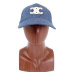 Celine Triomphe Baseball Union Wash Denim S Cap Cotton Blue Hat — view 2