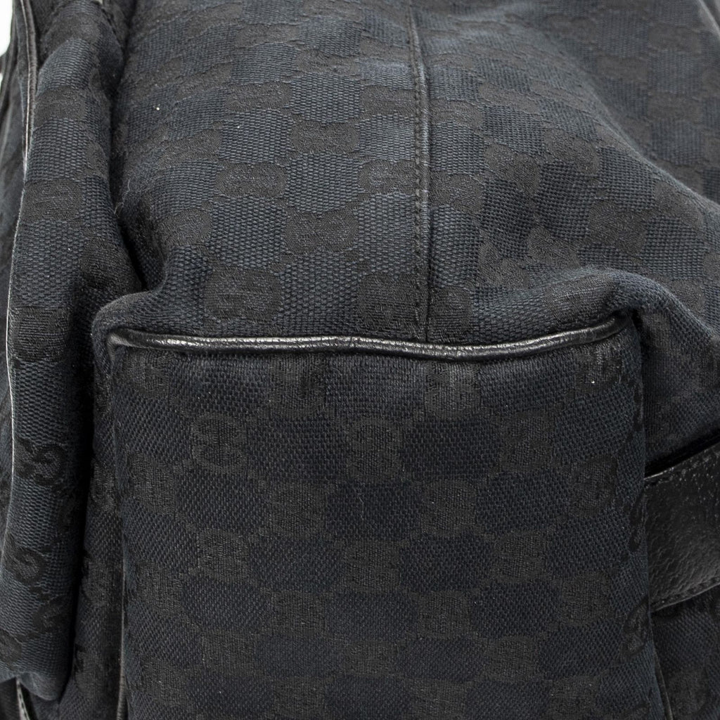 Gucci Drawstring Backpack Black GG Canvas — view 8