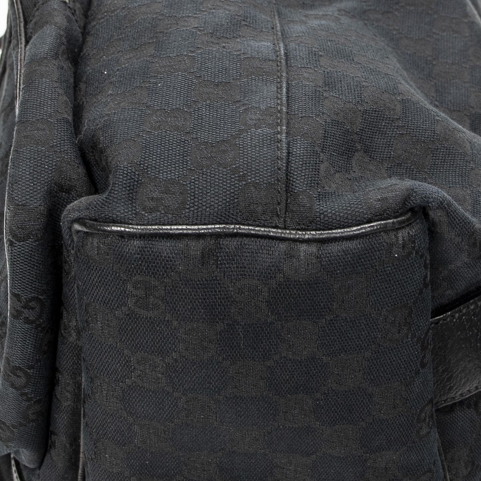 Gucci Drawstring Backpack Black GG Canvas — view 8