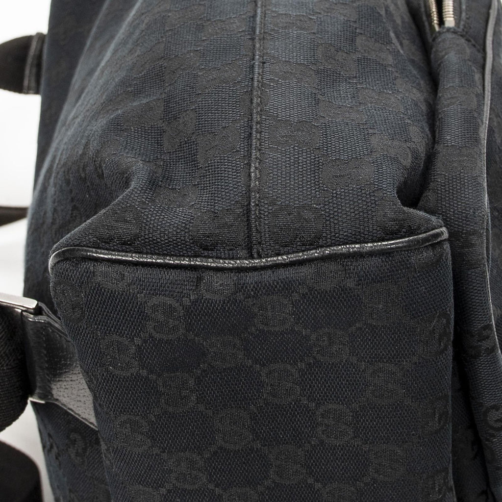 Gucci Drawstring Backpack Black GG Canvas — view 7
