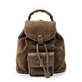 Gucci Mini Bamboo Backpack Brown Suede Leather